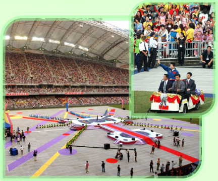 为中国首飞航天员杨利伟而设的盛大欢迎会，是香港大球场年内举行的大型活动之一。 