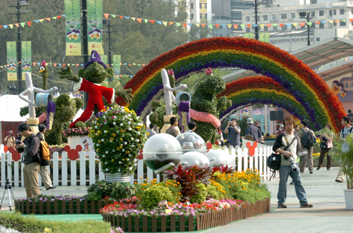 A rainbow of colour at the Hong Kong Flower Show.