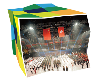 在香港體育館舉行的「國際軍樂匯演」，令觀眾目不暇給。