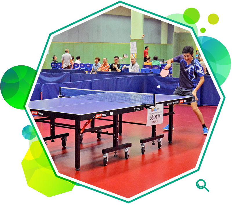 「先進運動會」鼓勵35歲或以上人士在不同體育項目中競技，包括乒乓球。
