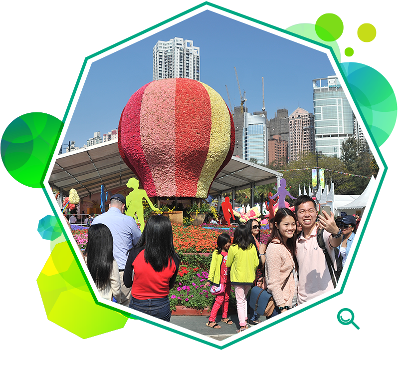 「香港花卉展覽」展出的巨型跳舞蘭擺設，令人嘆為觀止。