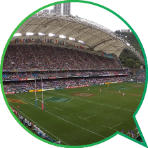 香港大球场重铺草地后，顺利举行「香港国际七人榄球赛2016」。
