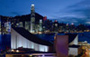 以維多利亞港夜幕為背景的香港文化中心