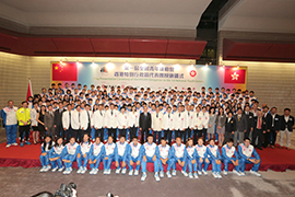 All the guests took a group picture after the Flag Presentation Ceremony.