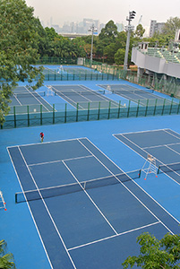 标准网球场全景