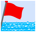 如公眾泳灘因大浪掛起紅旗，切勿下水。