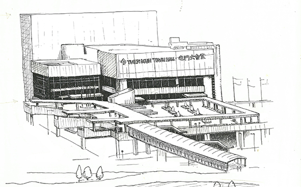 The building sketch of Tuen Mun Town Hall