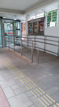Barrier-free ramp at the lobby entrance for wheelchair users
