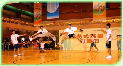 The age old tradition of rope skipping is promoted as a healthy community activity to the public as the sport takes up little space and that can be practiced virtually anywhere almost everywhere.