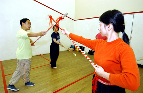 Squash courts are opened up for other activities to improve the use of recreational and sports facilities and to meet local needs.