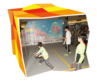 A mini-squash experience for children.