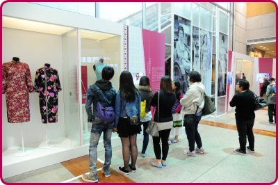 The exhibition A Century of Fashion: Hong Kong Cheongsam Story was staged at the Hong Kong Museum of History in early 2014. Visitors could appreciate the cultural legacy and innovation associated with cheongsams in Hong Kong.