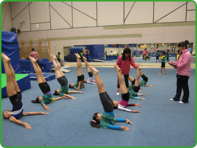 After completing their training, young athletes have their performance assessed under the ‘Potential Artistic Gymnasts Development Scheme’.