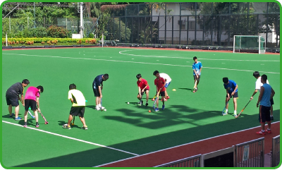 Young athletes being trained under the Junior Hockey Promotion Scheme.