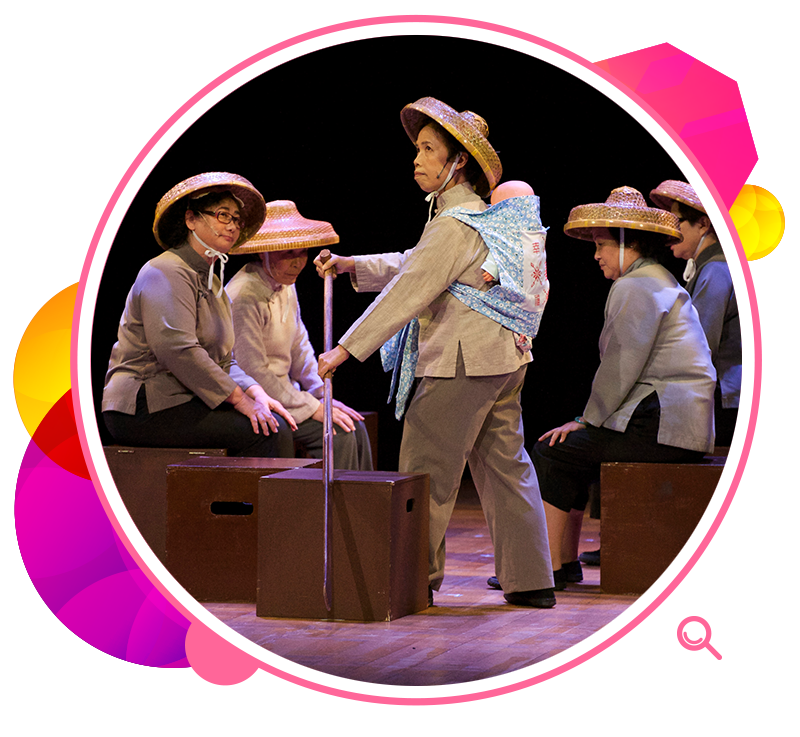 Elderly participants perform as part of the Community Oral History Theatre Project.