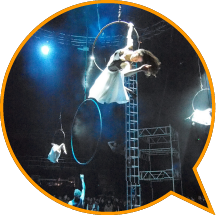 <i>Bianco</i> by NoFit State Circus (UK) transformed the Arena of the Queen Elizabeth Stadium into a circus space, enthralling the promenading audience with live band music. 