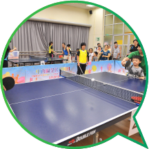 A table tennis play-in activity encouraged members of the public to get involved in sports. 