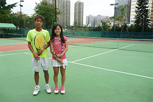 Jack Wong (left), Age : 16, New City Tennis Club, Janet Law (right), Age : 17, New City Tennis Club