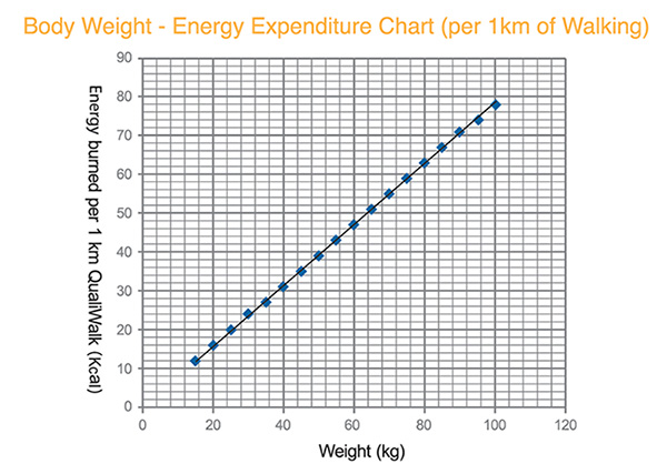 Body Weight - Calorie Expenditure Chart