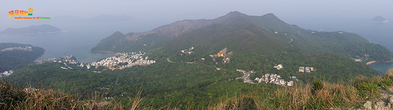 Looking towards Tai Au Mun, Cham Shan Monastery and Tai Leng Tung from High Junk Peak