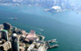 A bird's eye view of the Hong Kong Cultural Centre at the southern tip of the Kowloon Peninsula