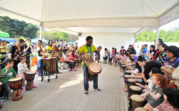 African drum playing