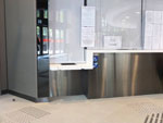 Box office counter suitable for wheelchair users