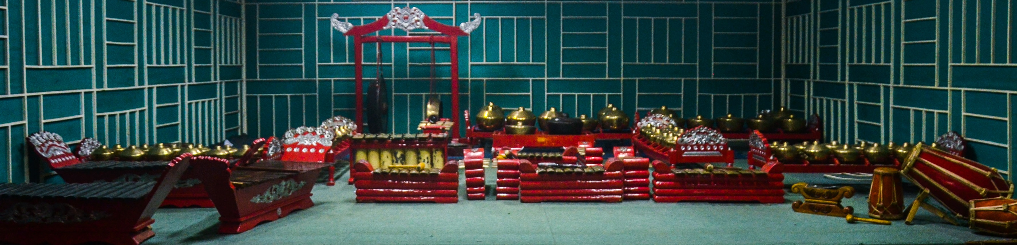 A display of Sundanese musical instruments