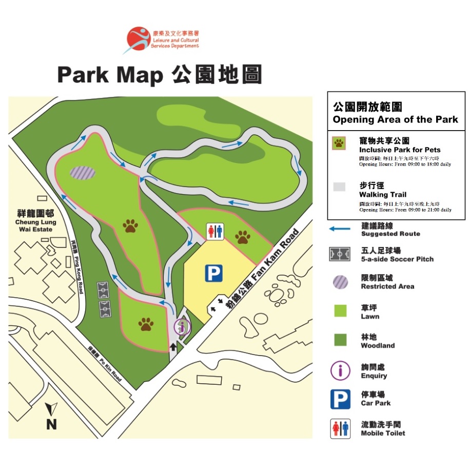 Map of walking trail