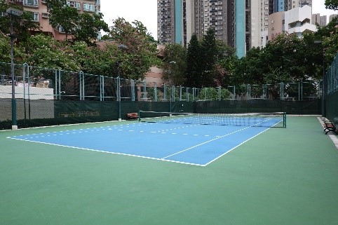 Six tennis courts and Three Tennis Practice Courts