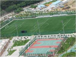 11-a-side artificial turf soccer pitch and basketball-cum-volleyball courts