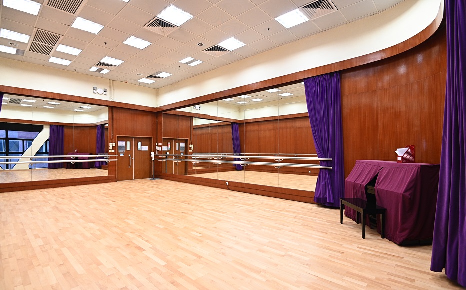 Dance Practice Room with Wall Mirrors and Practice Bars