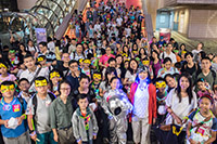 Participants of the Alien Party @ Space Museum gather at the Hong Kong Museum of Art and march to the Hong Kong Space Museum.